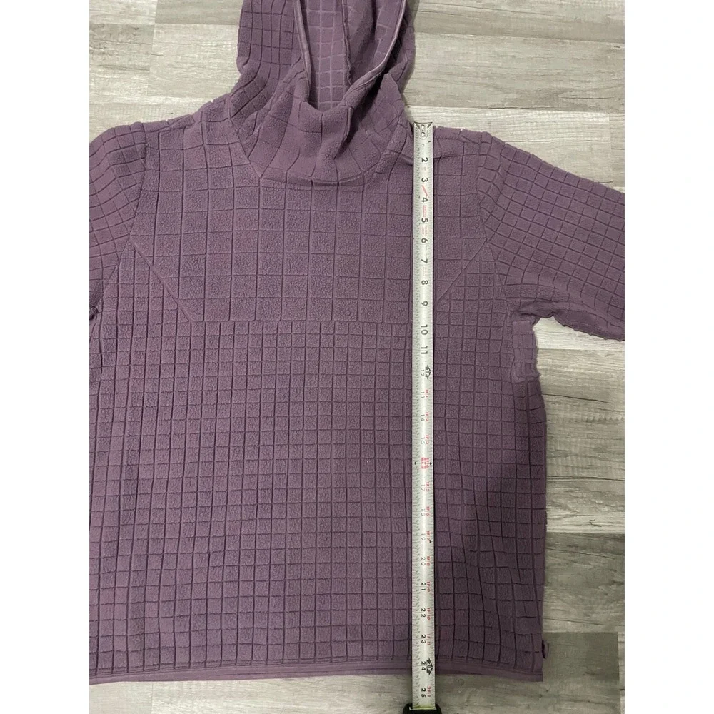 Lululemon Purple Grid Fleece Hoodie Pullover Soft Quilted Texture Women's